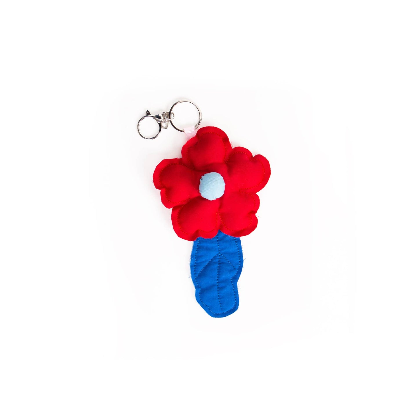 Red Puffy Flower Keychain