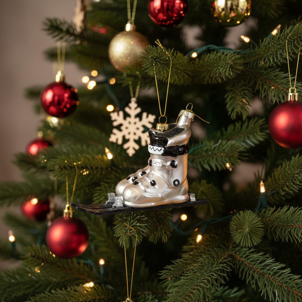 Glass Ski Boots Ornament