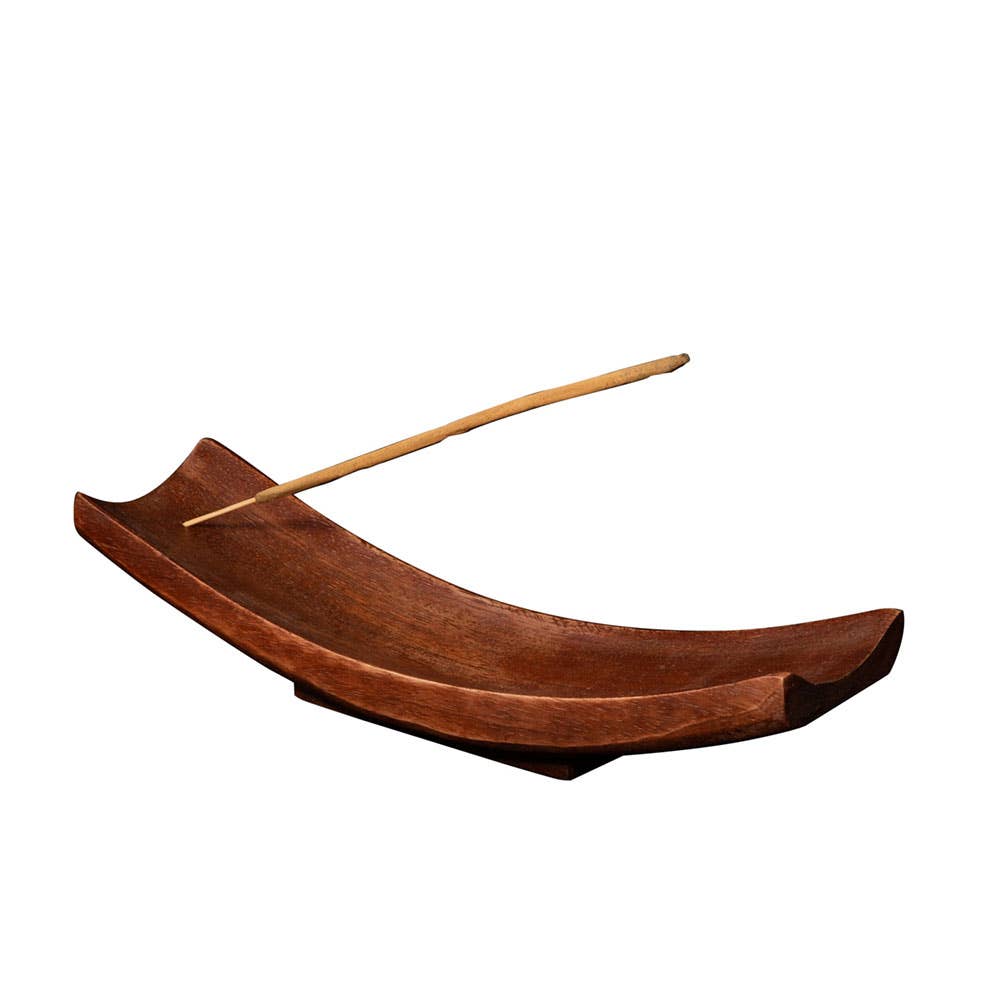 Rosewood Finish Incense Holder with Base