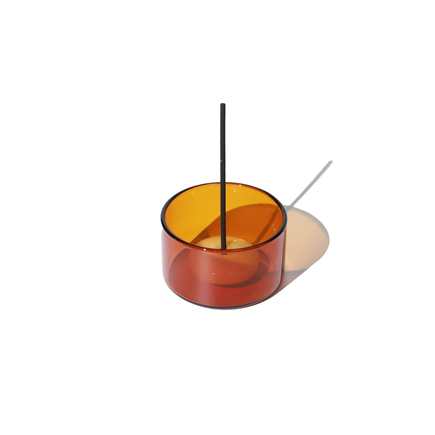 Glass Incense Holder - Amber