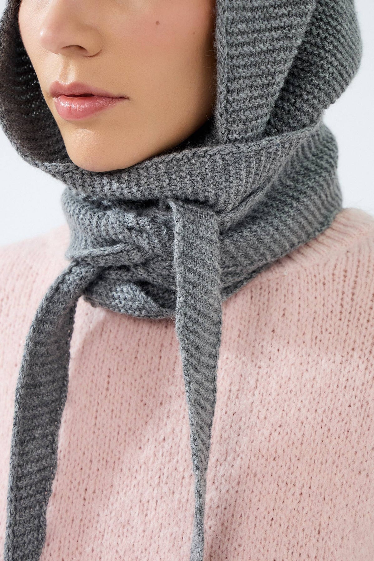 Sophie Hooded Scarf - Grey