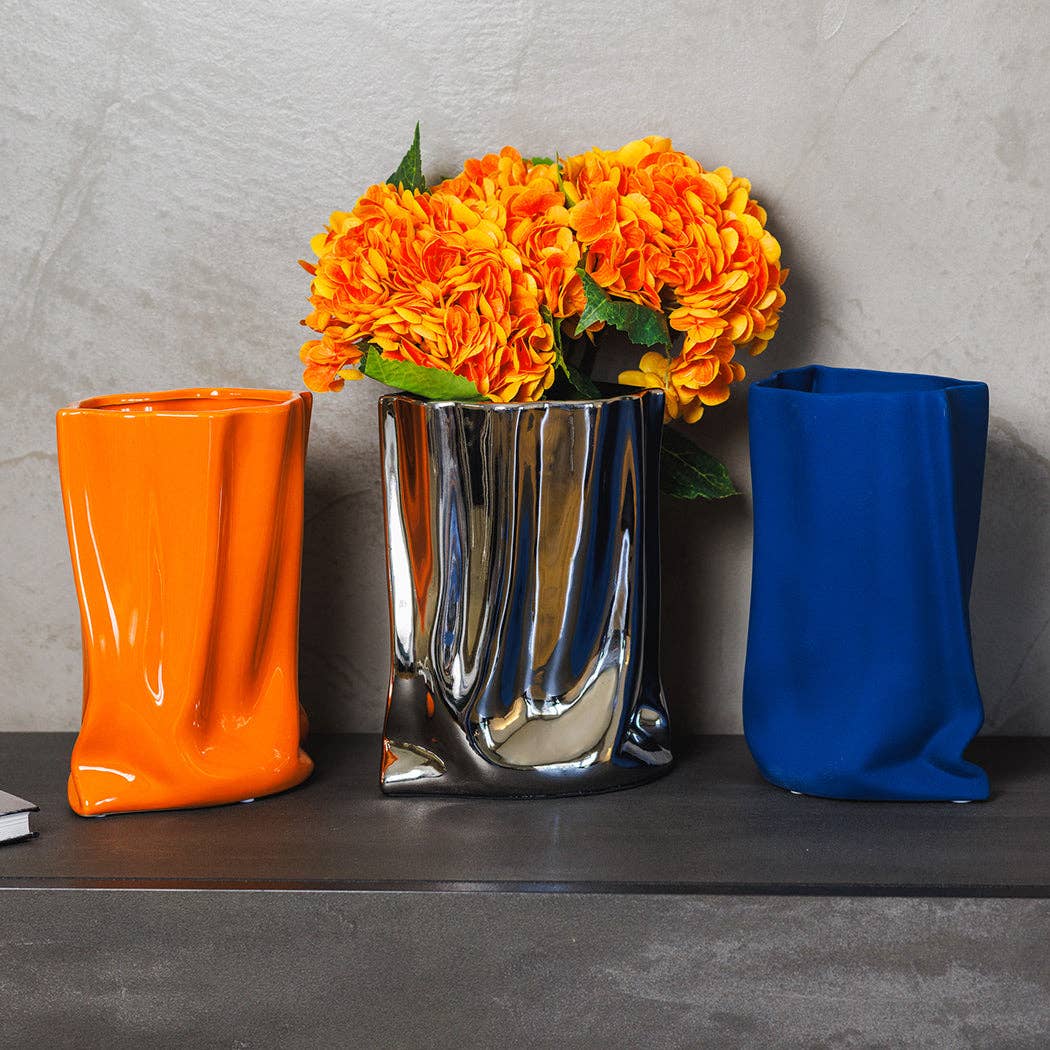 Lux Orange Ceramic Vase 20 x 20 x 23.5 cm