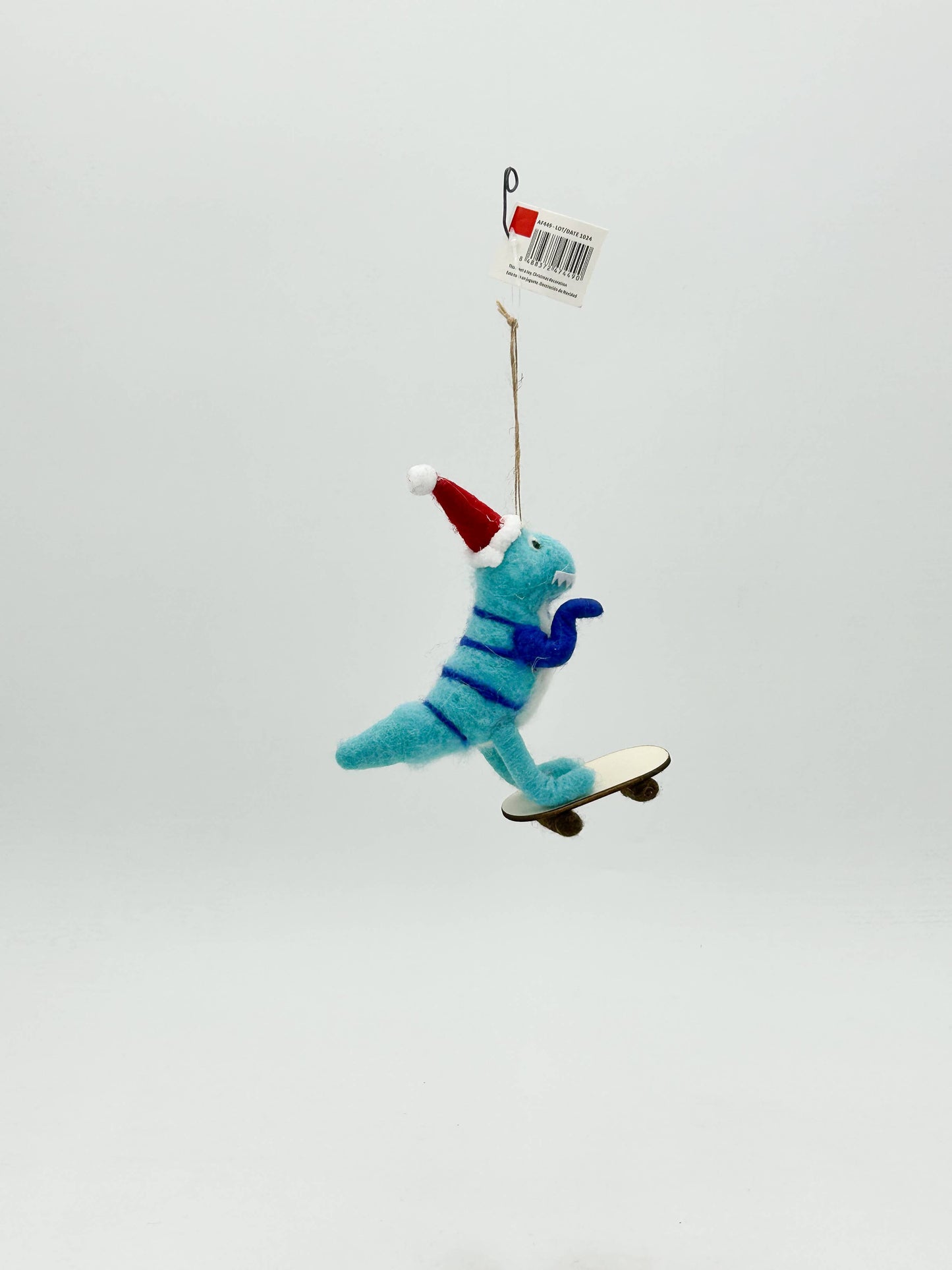Dinosaur Skateboard Felt Ornament