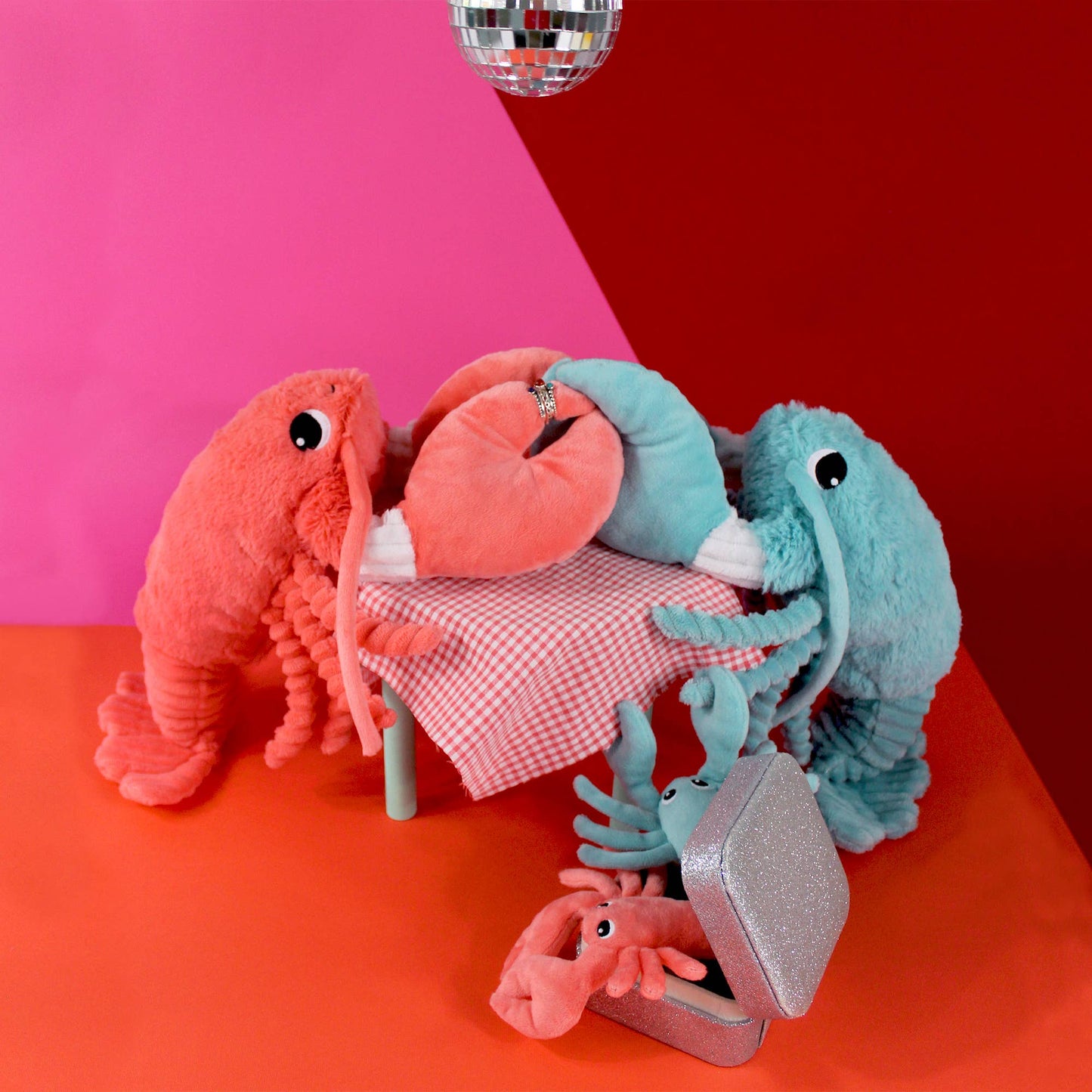 Lobster Mom & Baby Plush Toy