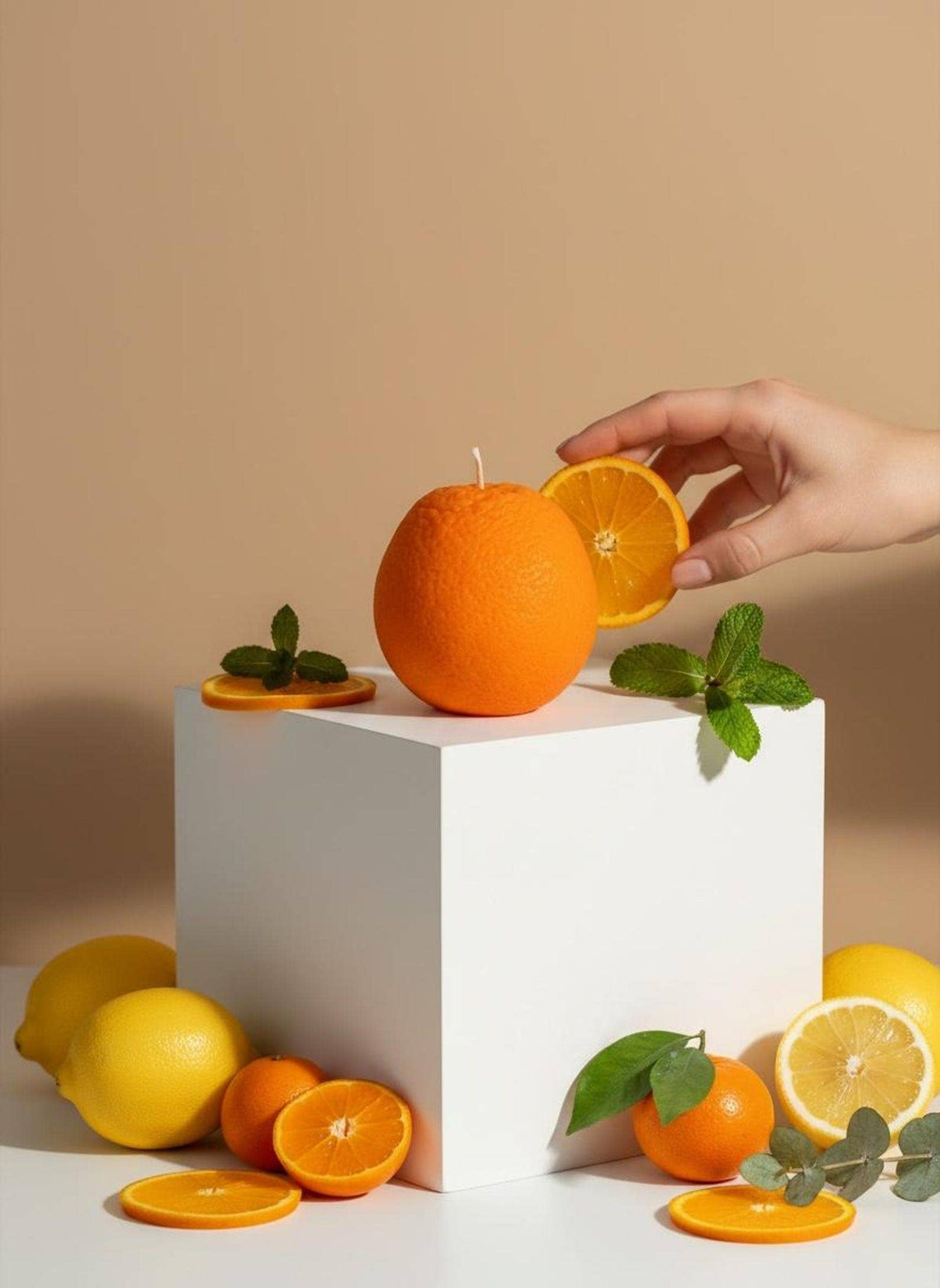Orange Shaped Fruit Candle
