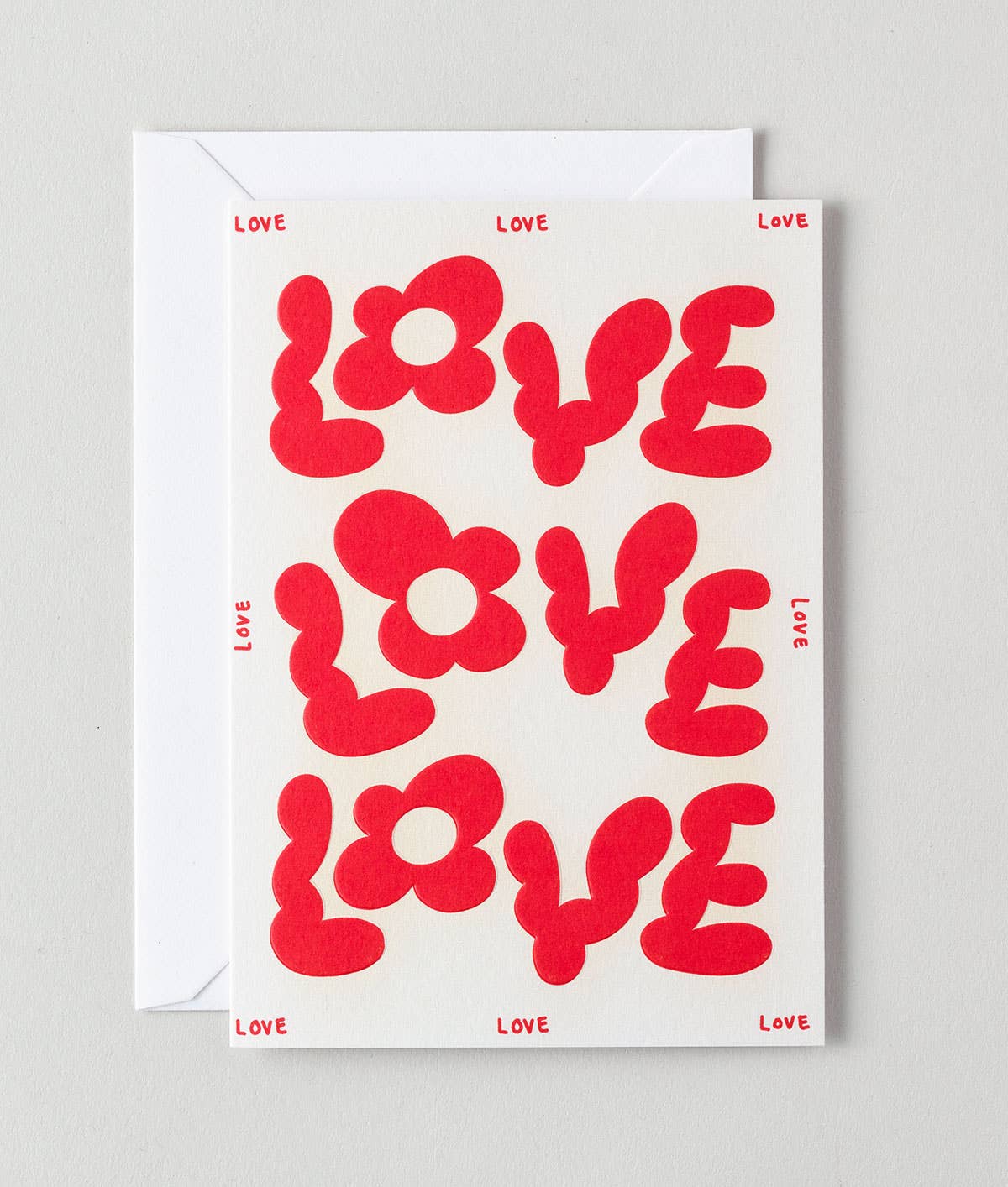Love Love Love' Embossed Greetings Card