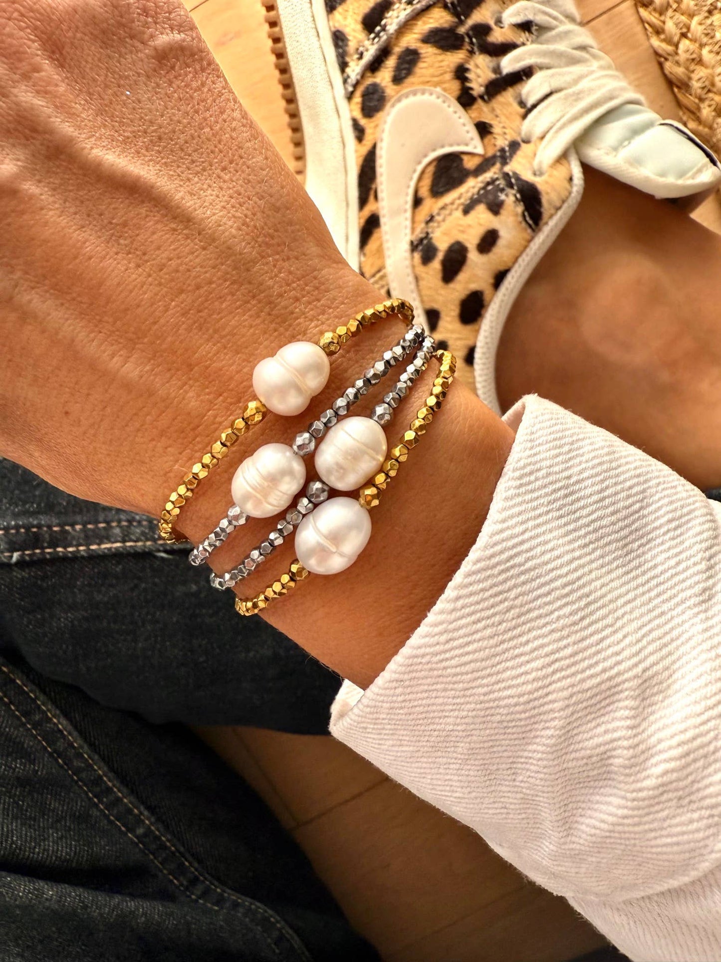 Adjustable Fresh Water Pearl Bracelet