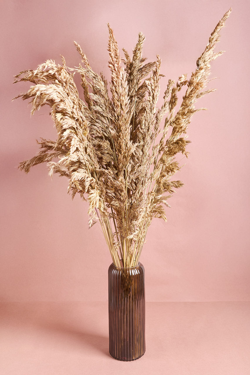 Miss Grey Ribbed Glass Vase