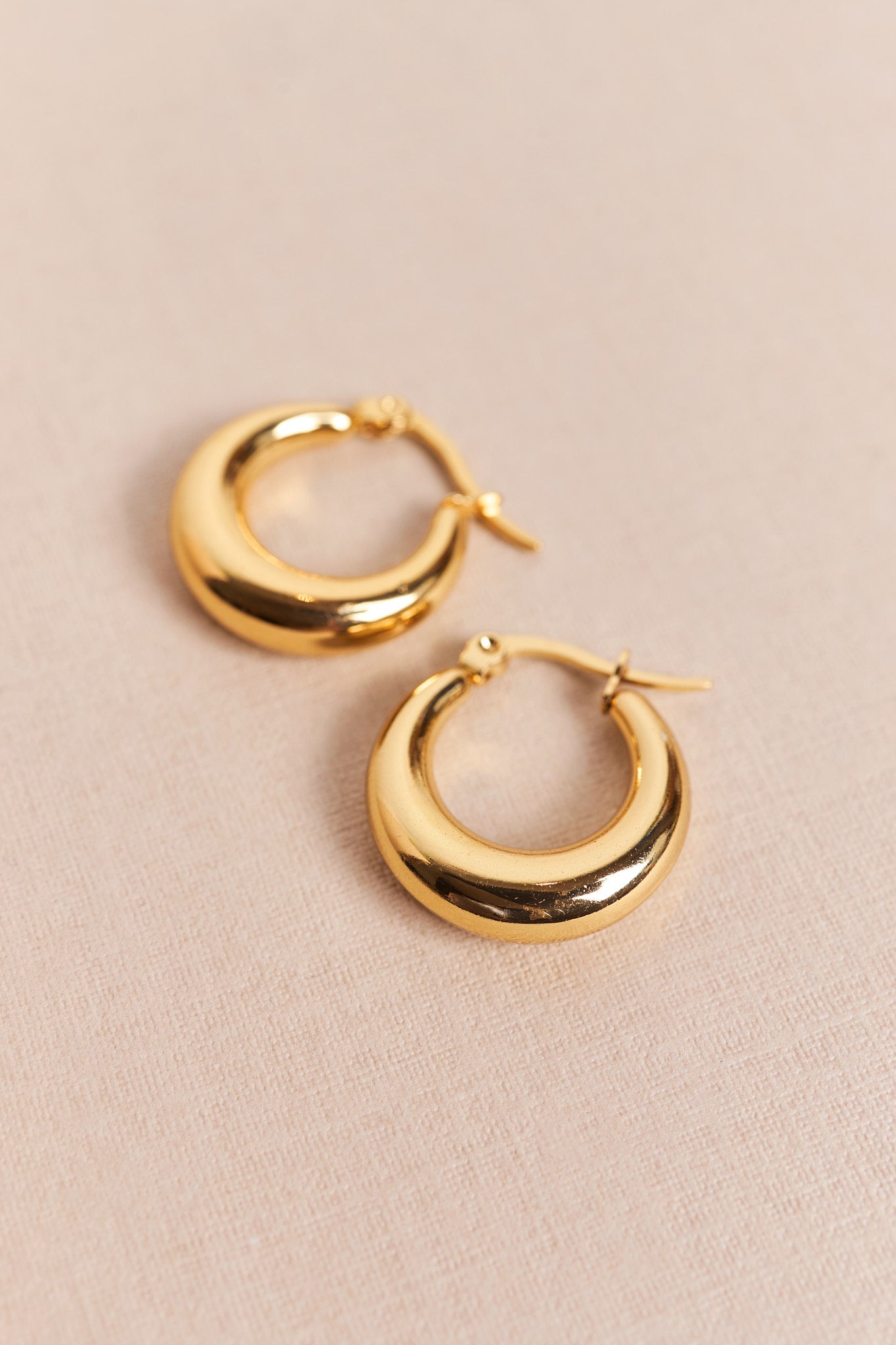 Large Stainless Steel Hoops - Gold