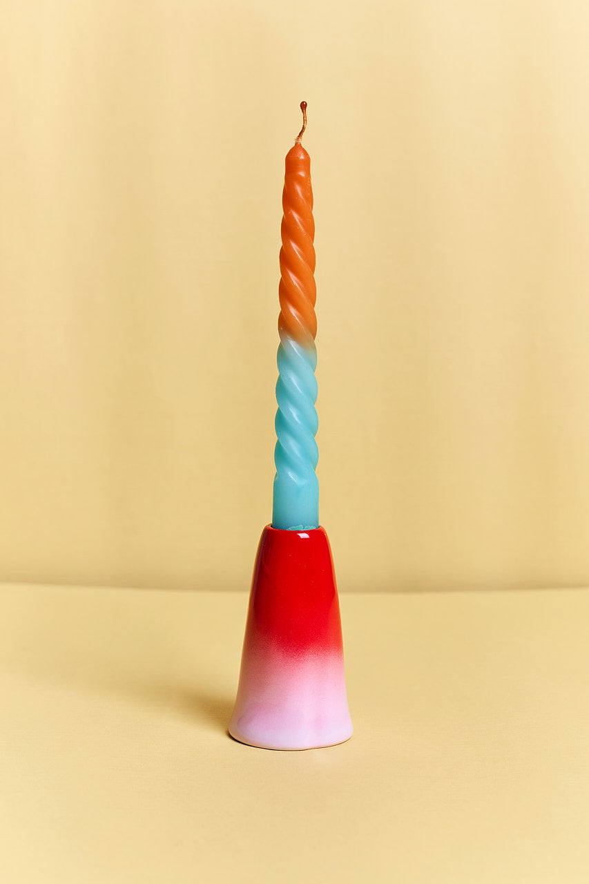 Ceramic Candle Holder - Red