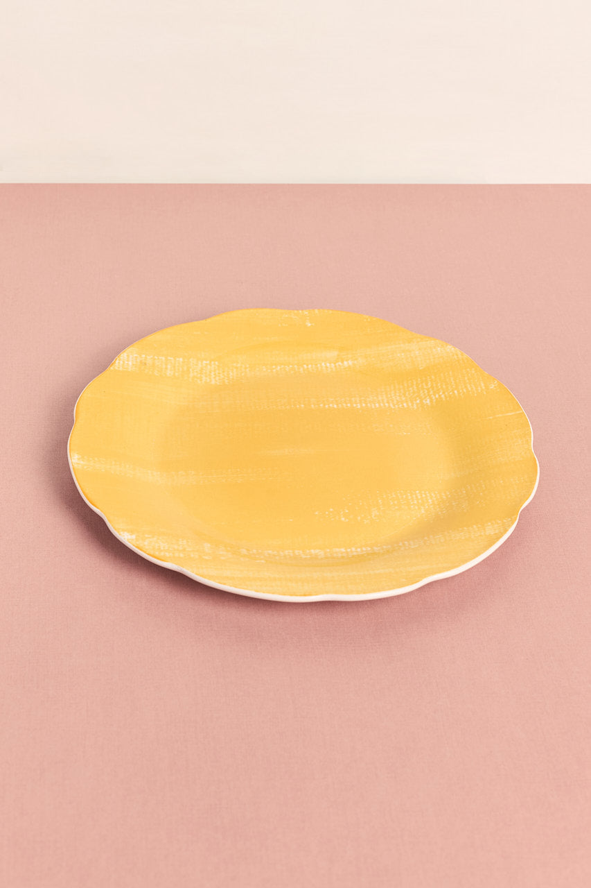 Yellow Ceramic Dinner Plate