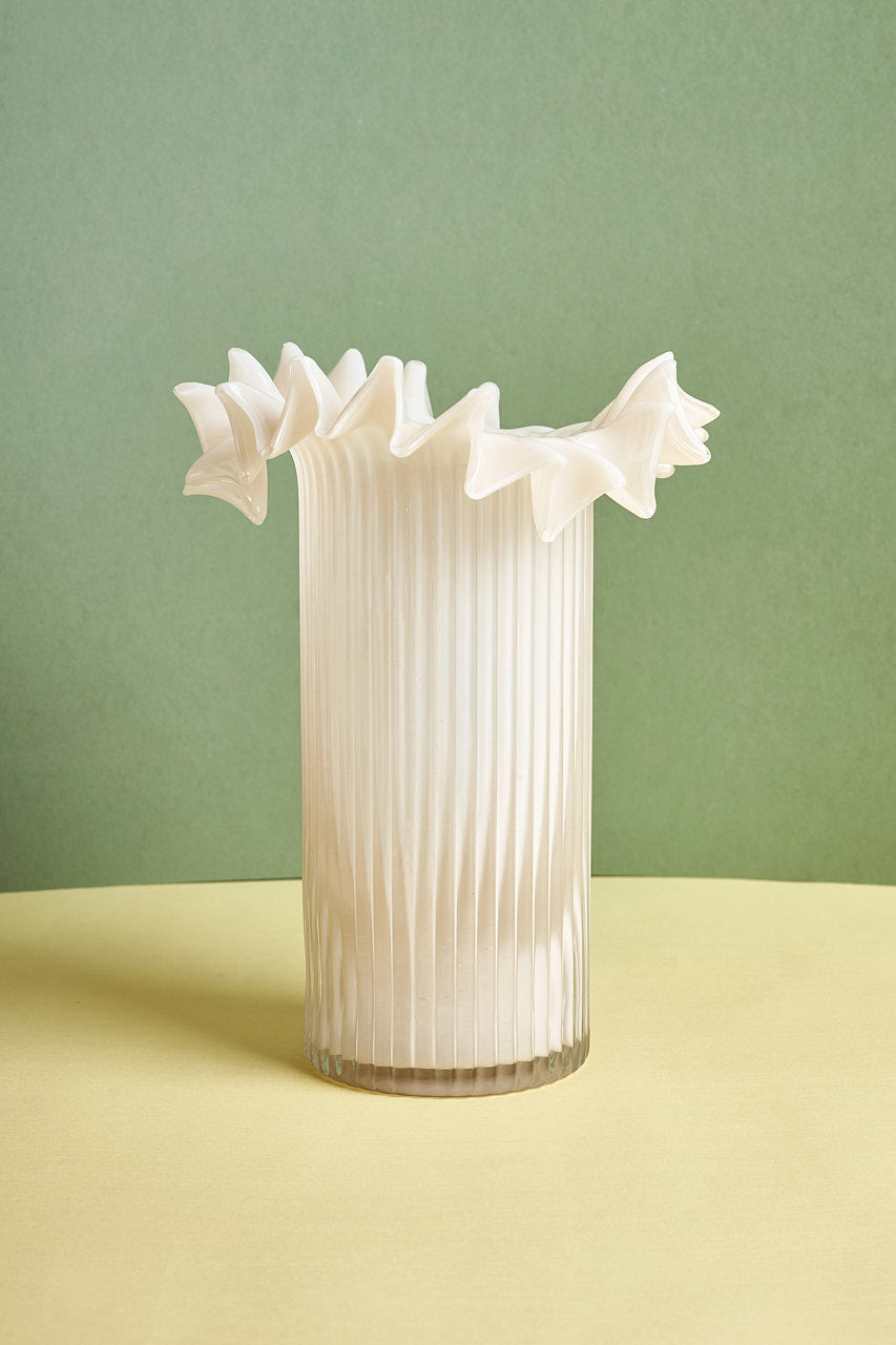 Froufrou Glass Vase - White