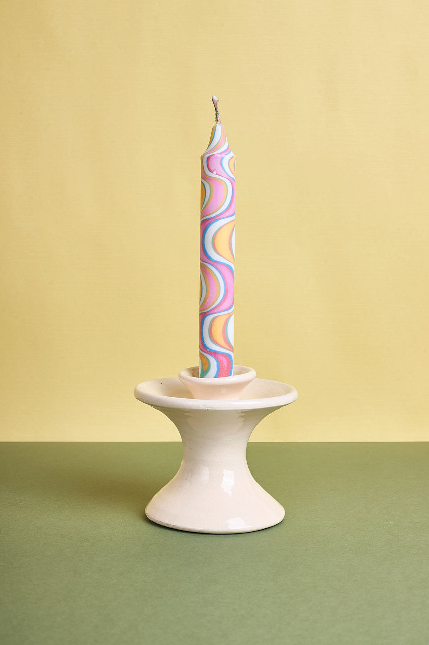 Rainbow Marble Candle