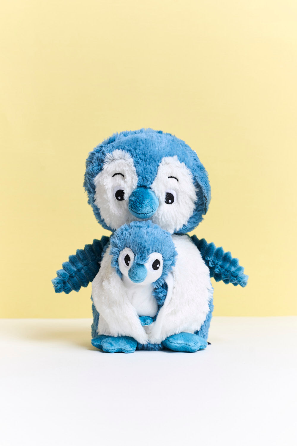 Penguin Mama with Baby Plushy - Blue
