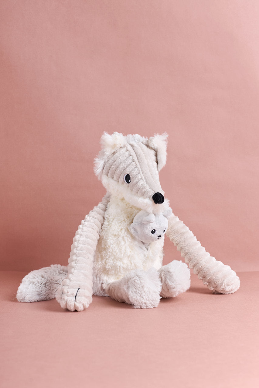 Snow Fox Mom & Baby Plushy