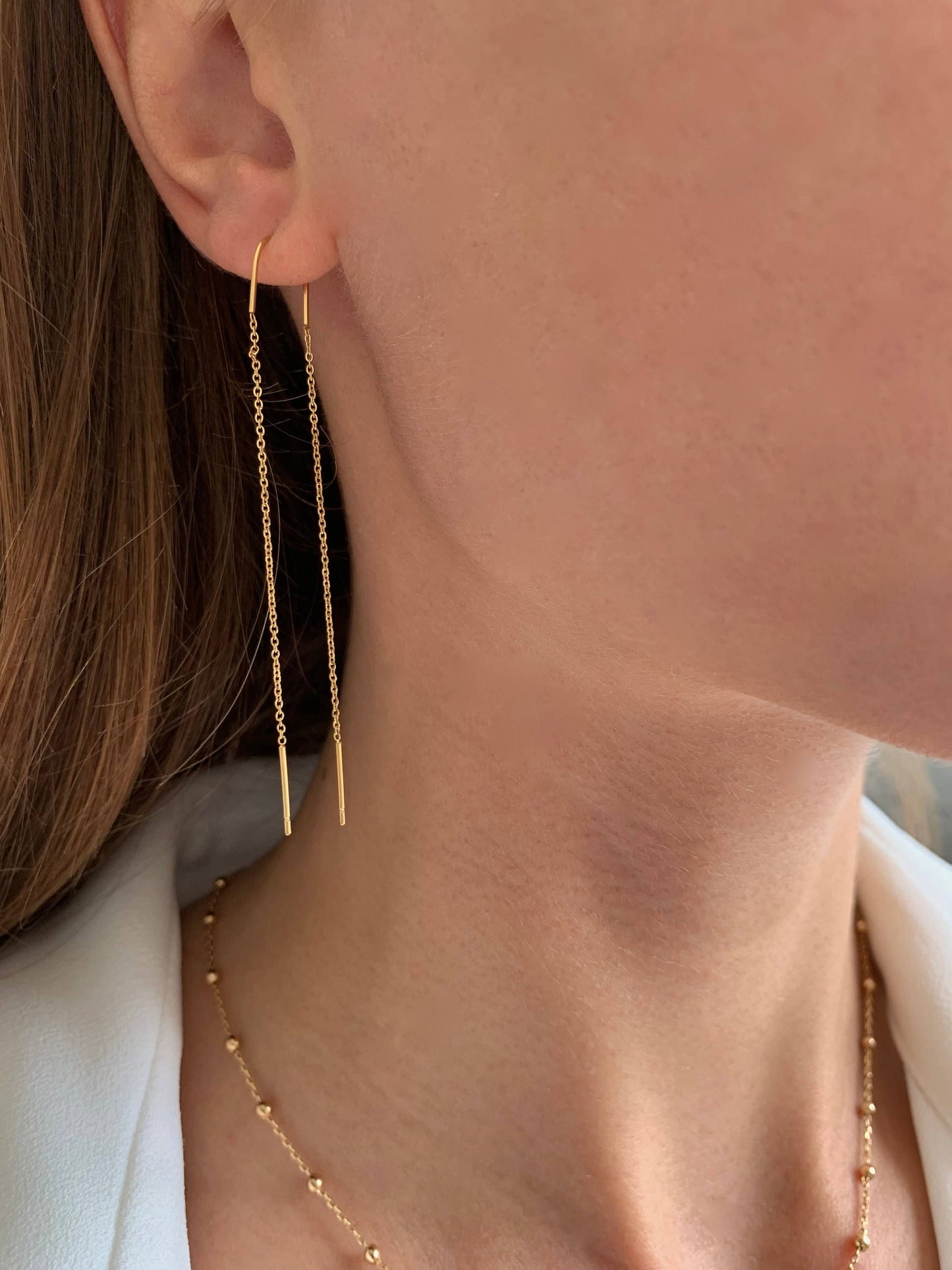 Golden Chain Dangling Earrings