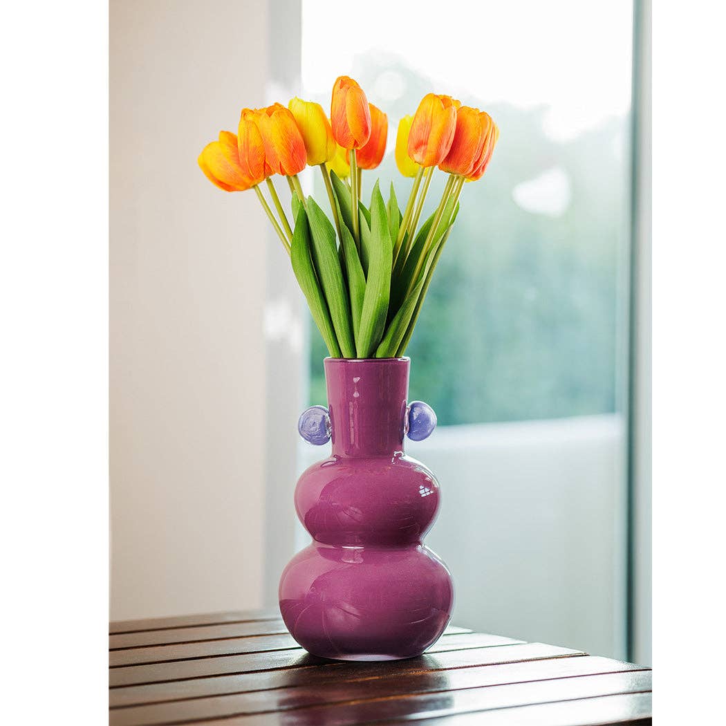 Linea Purple Glass Vase 26 cm