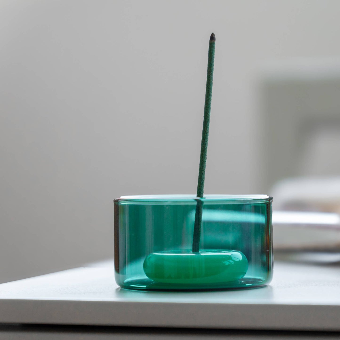 Glass Incense Holder - Green