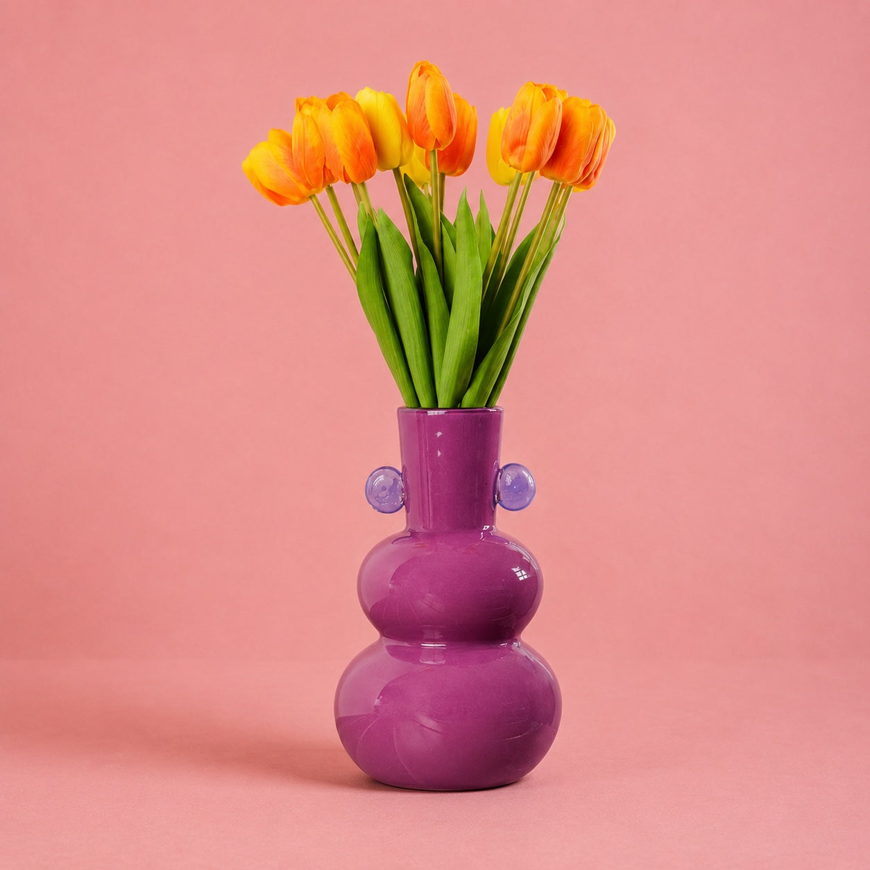 Linea Purple Glass Vase 26 cm
