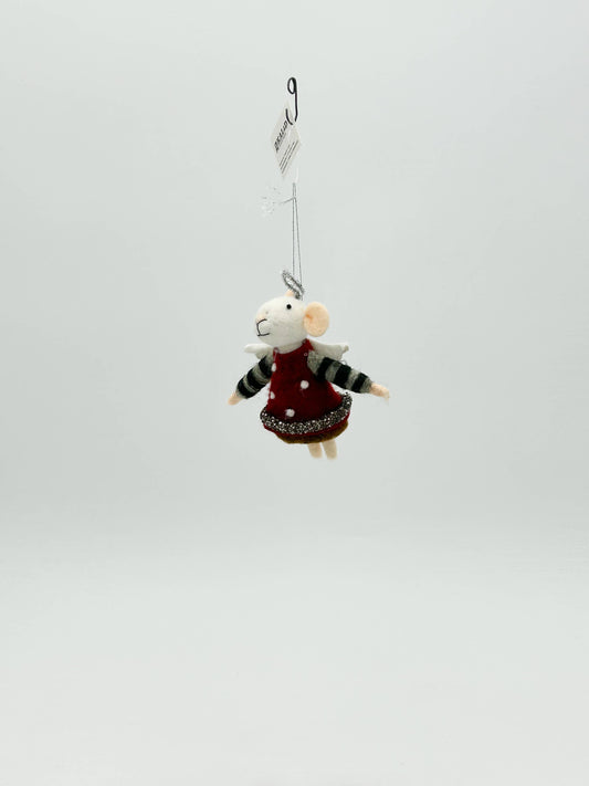 Mouse Angel Felt Ornament