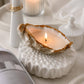 Oyster Seashell Candles Gold Painted
