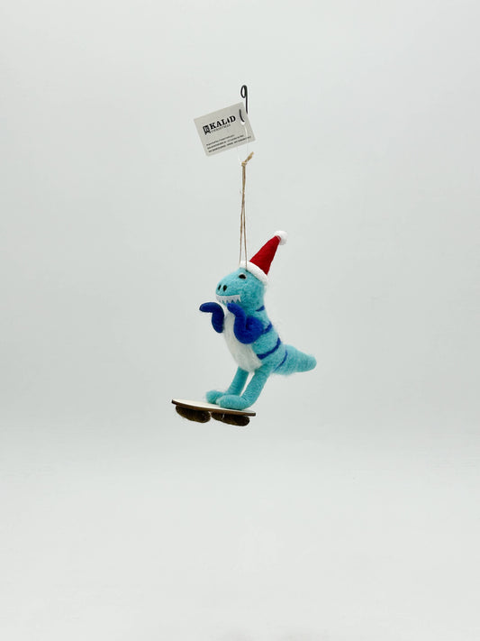 Dinosaur Skateboard Felt Ornament