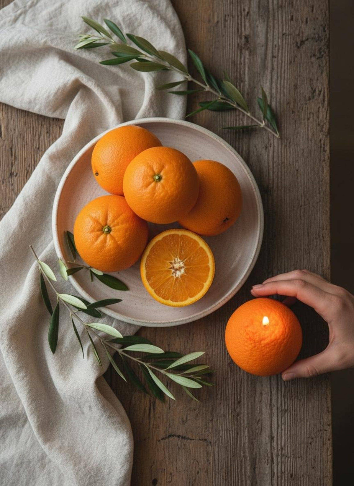 Orange Shaped Fruit Candle