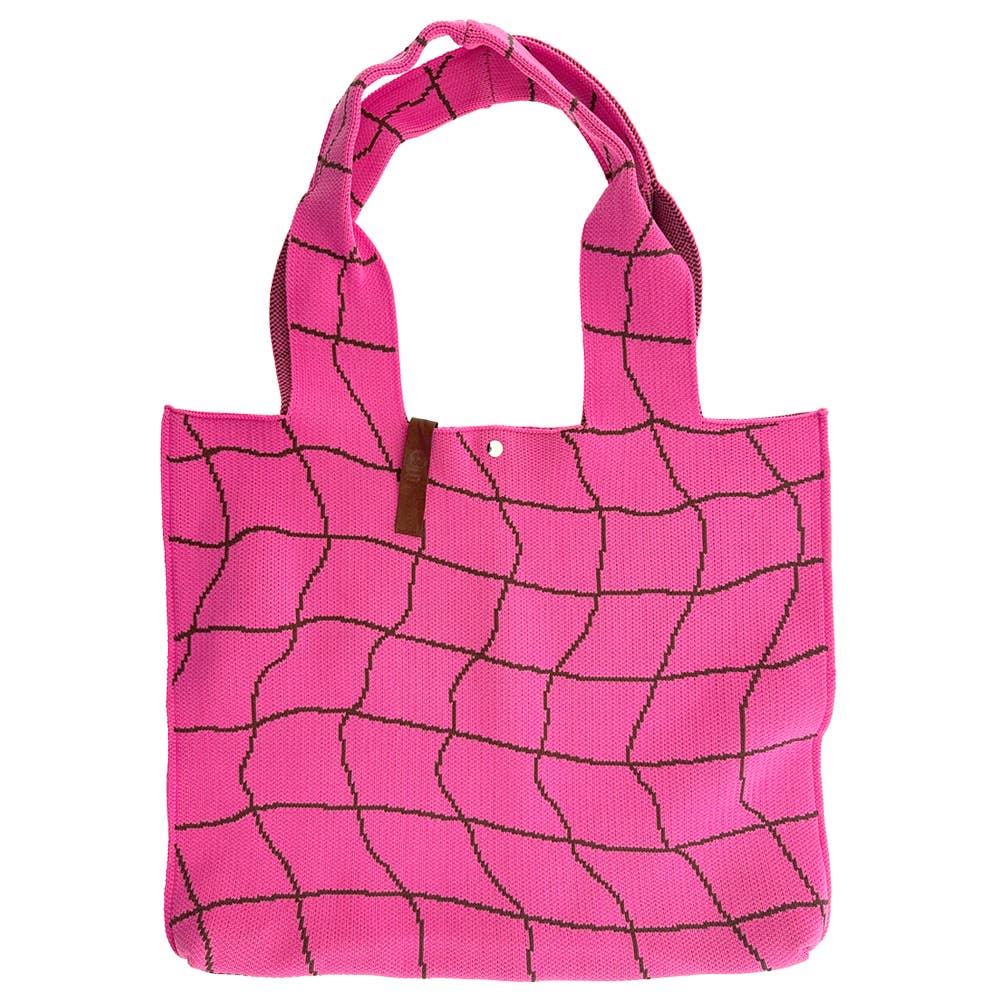Pink Checkered Shopper