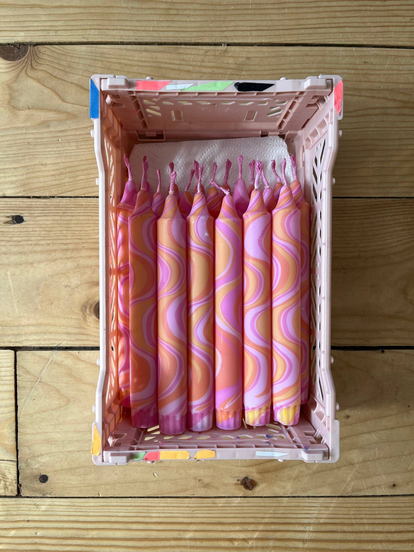 Rose Marble Taper Candle 