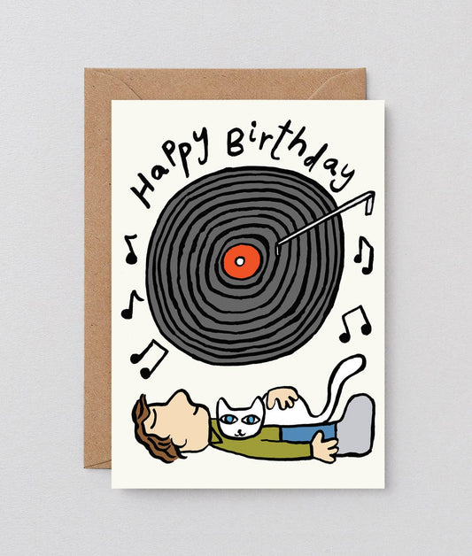 Happy Birthday Vinyl' Embossed Greetings Card