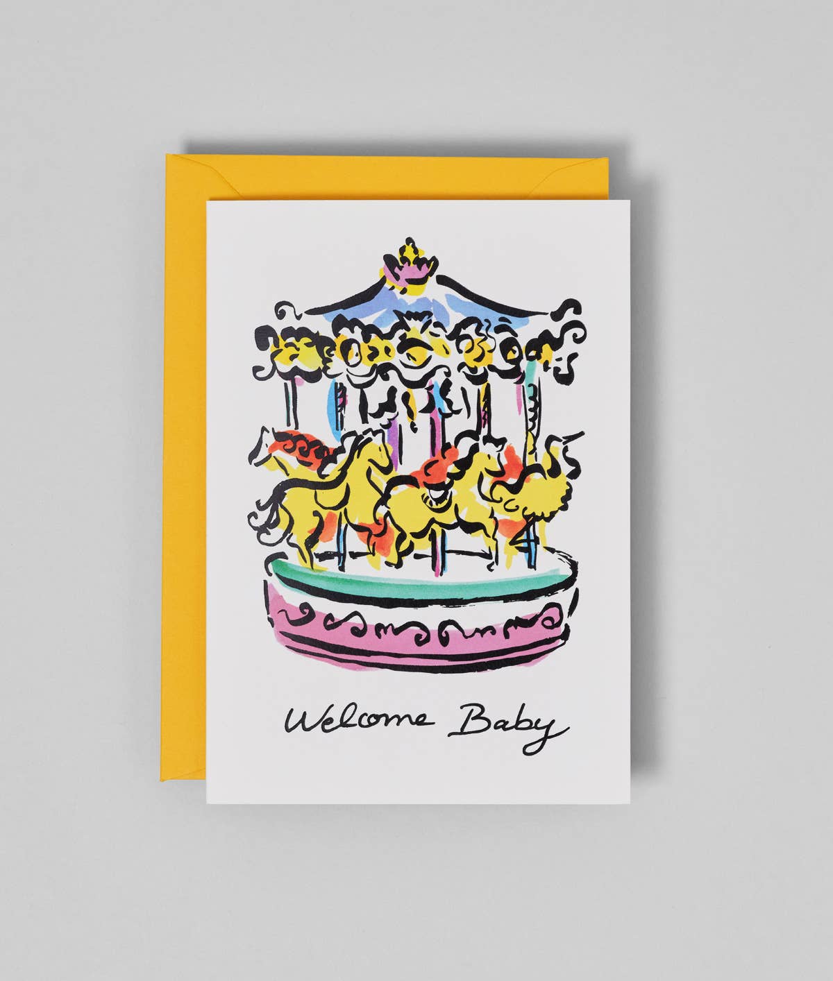 Welcome Baby Carousel Greeting Card