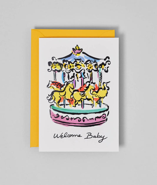 Welcome Baby Carousel Greeting Card