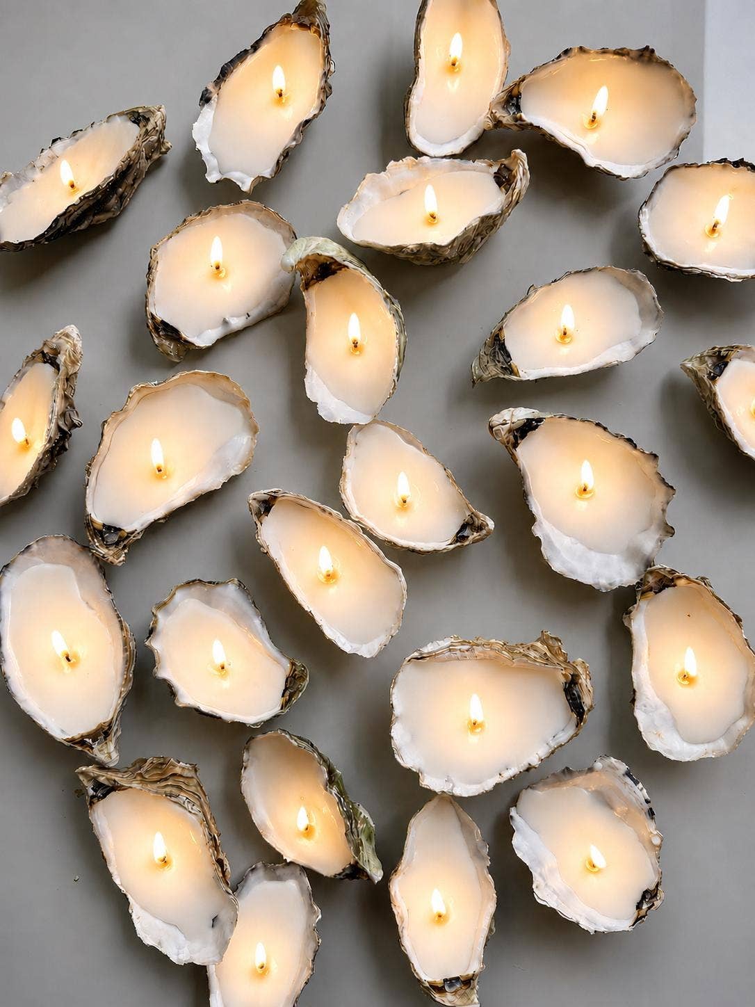 Coastal Beach Style Oyster Shell Event Candles