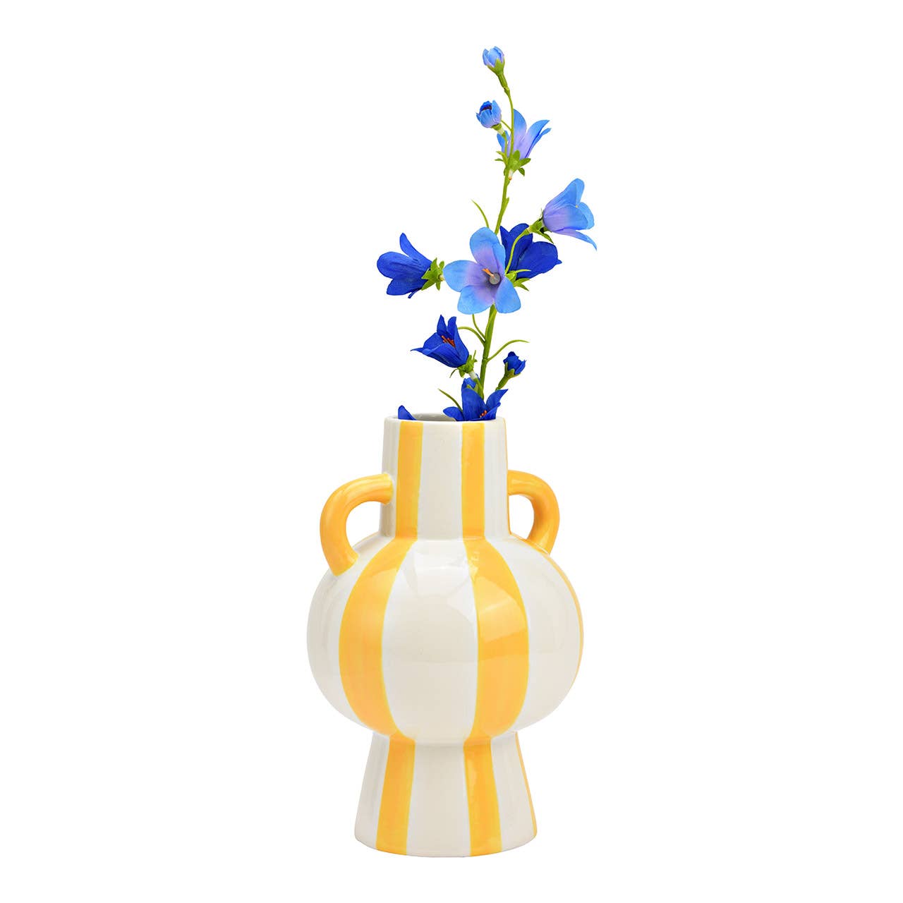 Yellow Striped Ceramic Vase