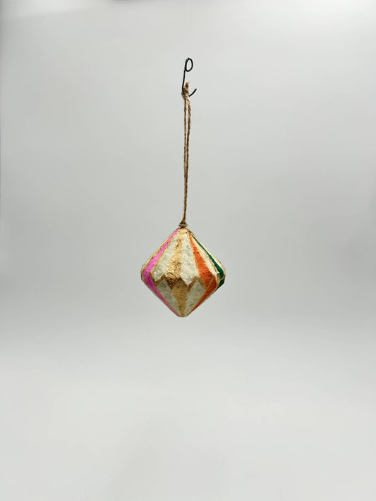 Paper Mache Diamond Ornament