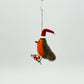 Robin with Hat Felt Ornament