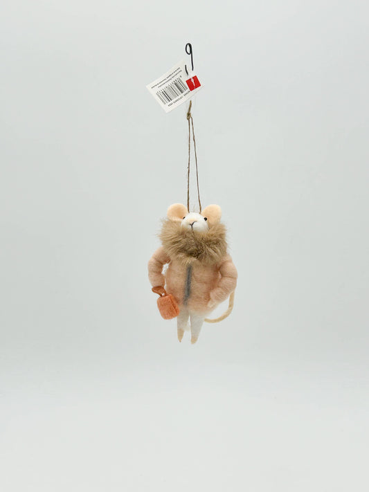 Mrs Pink Mouse Felt Ornament