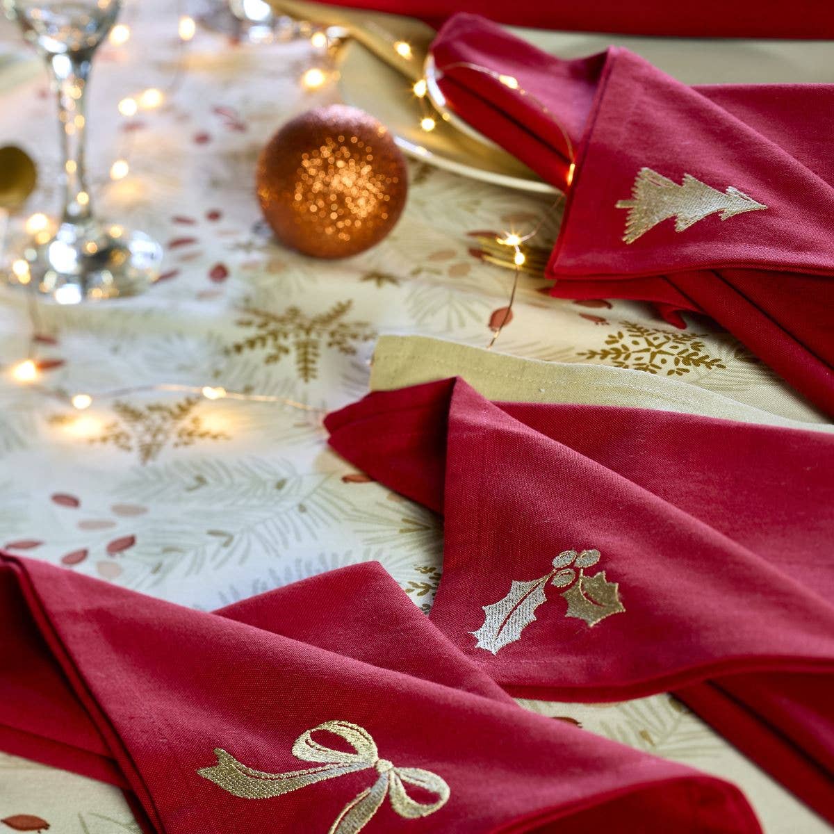Set of 4 napkins Réveillon