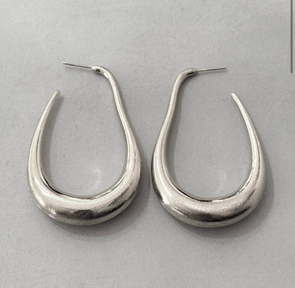 Colias Brushed Silver  Earrings