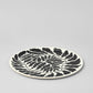 Charcoal Leaves Large Round 15" Birch Serving Tray