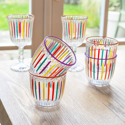 Multi-Coloured Drinking Glass Tumbler