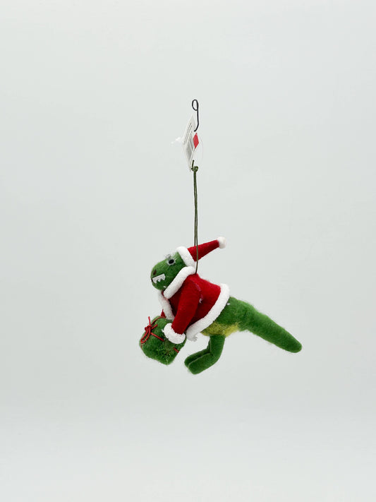 Santa T-Rex Felt Ornament