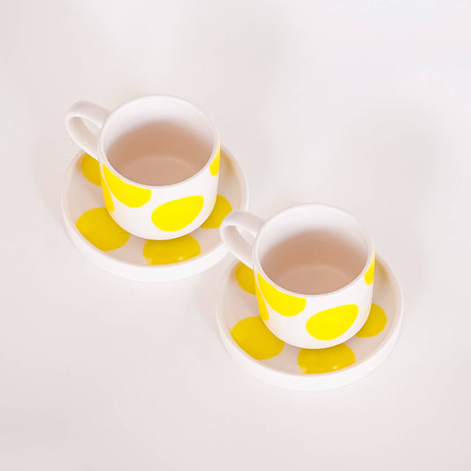 Espresso Dots - Yellow Set of 2