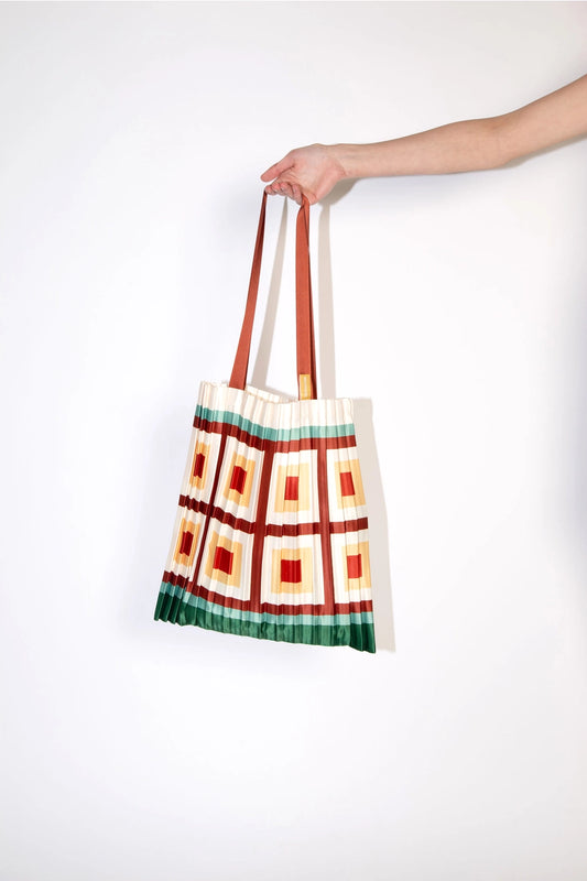 Pleated Tote Bag - Squared 70s