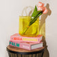 Sophia Yellow Glass Handbag Vase – 19.5 × 9 × 27 cm