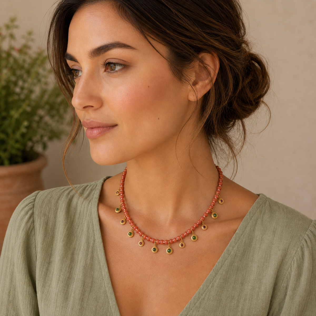 Miret Bohem Necklace w Mineral Stones