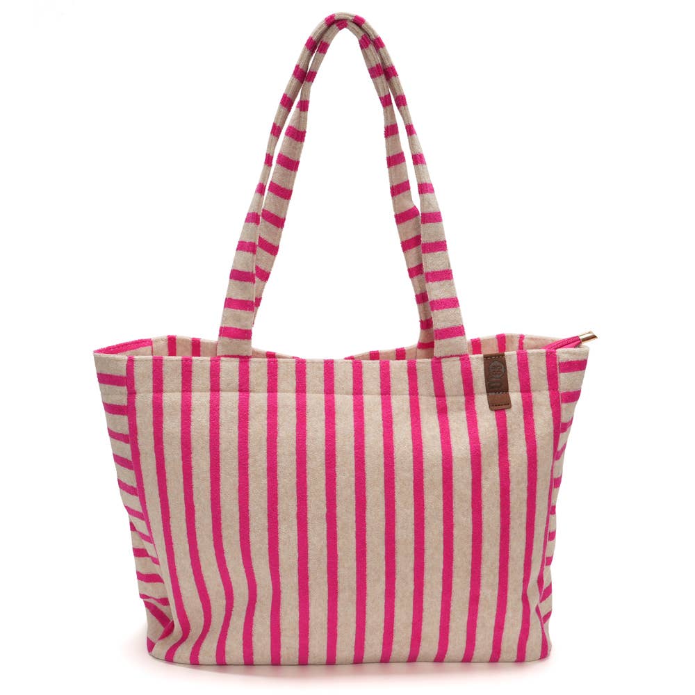 Striped Bag - Cream & Red