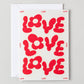 Love Love Love' Embossed Greetings Card