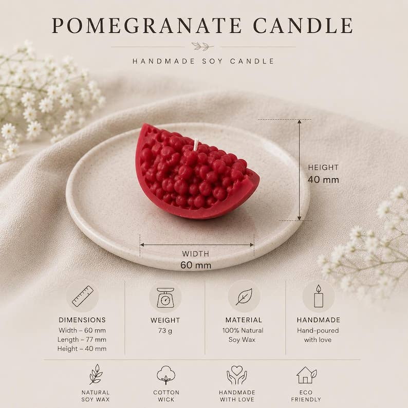 Pomegranate Shaped Candle