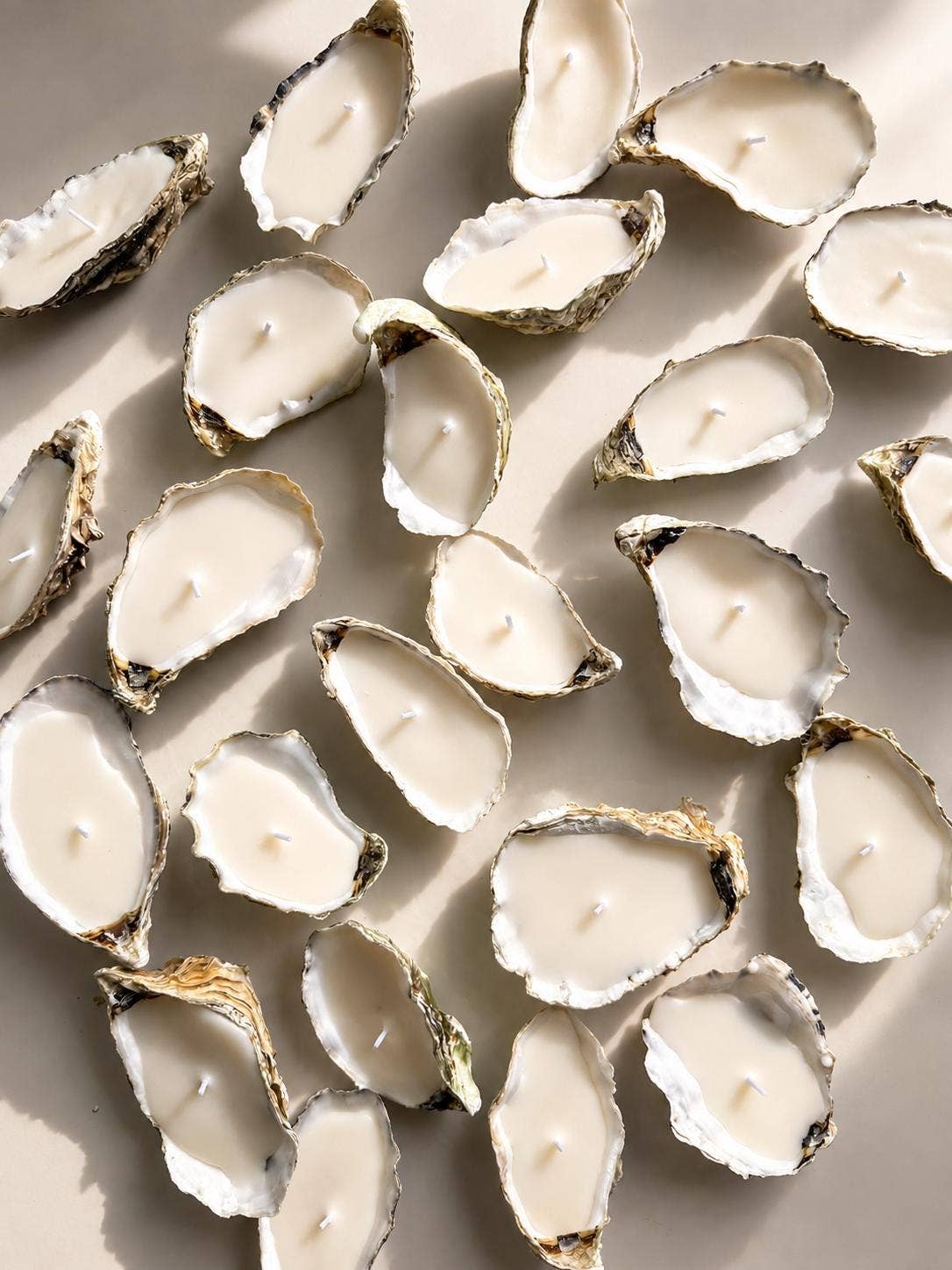 Coastal Beach Style Oyster Shell Event Candles